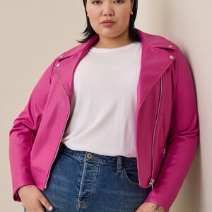 Torrid Hot Pink Faux Leather Moto Jacket